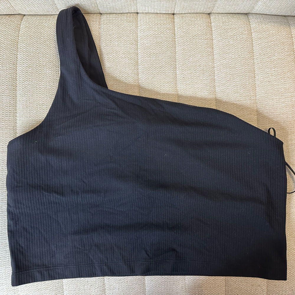 Ribbed Nulu asymmetrical top